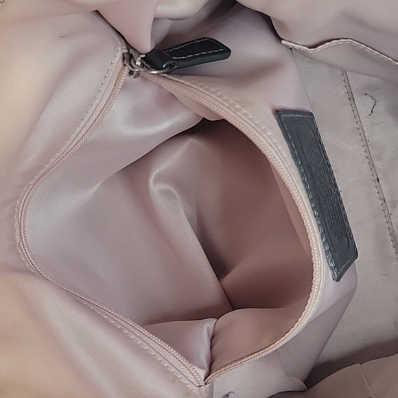 Authentic Coach Ashley gathered satin satchel gray shoulder handbag F20084 - Picture 8 of 13